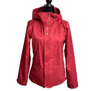 Burton Jet Set Snow Jacket Coat Red Hooded Full Zip DryRide